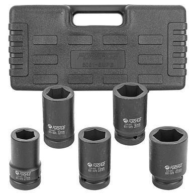 Набор головок ударных глубоких 5 пр., 1" 6-гр. 27, 32, 33, 36, 41 мм Forsage F-8051-5MPB