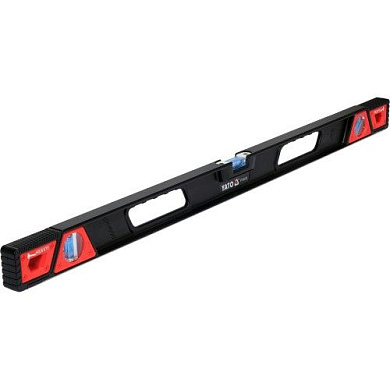 Уровень алюминиевый с ручками 3 глазка 800 мм с магнитом усиленный, бытовой Yato YT-30312