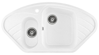 Мойка кухонная из мраморной крошки, белый, E02-18 Gerhans