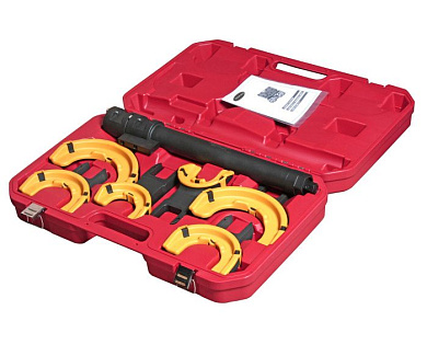 Стяжка пружин усиленная с 3 парами захватов и пластиковыми накладками, 7 пр. RockForce RF-4274