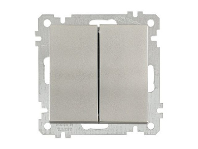 Выключатель 2-клав., скрытый, без рамки, винт. зажим, титан, DARIA, 10 A, 250 V, IP 20, Mutlusan 21004020283