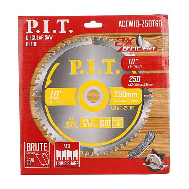 Диск пильный 165x30/20x1,4 мм 20T PIT ACTW10-165T20