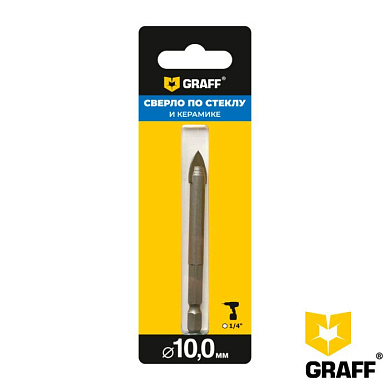 Сверло 10 мм по плитке и стеклу GRAFF 8010810