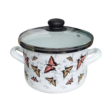 Кастрюля "Бабочки розовые" 3 л, цил. Сантэкс 1-2230112, Бл"Бл", 2