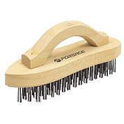 Щетка по металлу ручная в деревянном корпусе, проволока из высокоуглеродистой стали 5x17 рядов Forsage F-340115227