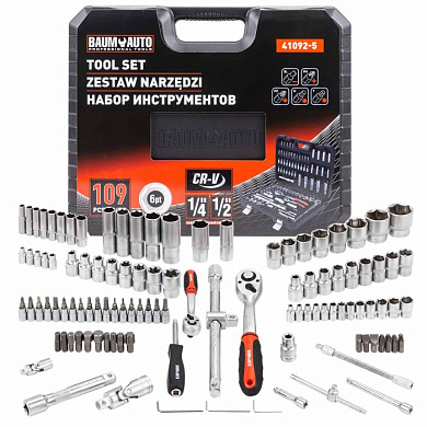Набор инструментов 109 пр. 1/4''&1/2'' 6-гр BaumAuto BM-41092-5