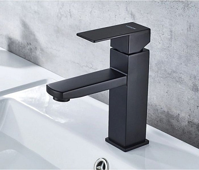 Смеситель для умывальника, раковины из нержавеющей стали SUS304, черный L71033B Ledeme