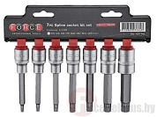 Набор головок-бит Spline 100 мм 7 пр. 1/2'' Force 40716L