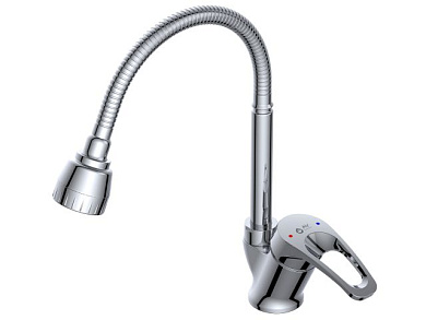 Смеситель для кухни, Lt D35, серия URS, высота излива - 237 мм, длина излива - 225 мм излив гибкий, двухрежимный. AV Engineering AVURS4-A120-558