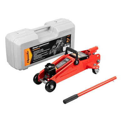 Домкрат гидравлический подкатный, 2 т, 125-300 мм, в пластиковом кейсе Sparta