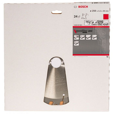 Пильный диск Speedline Wood 250х30 мм Z24 BOSCH 2608640680