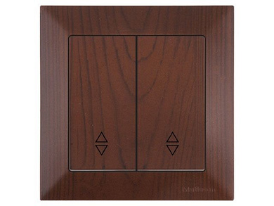 Выключатель проходной 2-клав., скрытый, пруж. зажим, орех, DARIA, 10 A, 250 V, IP 20, Mutlusan 21204040157