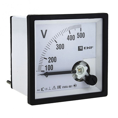 Вольтметр VMA-961 аналоговый на панель (96х96) квадратный вырез 300В прямое подкл, EKF PROxima vma-961-300
