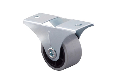 Ролик меб. d30 h38 прямоходящий с рез.ободом, серый AKS 63971