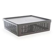 Лоток 310×310×90мм коричневый с крышкой 7,3л Полимербыт 4346403