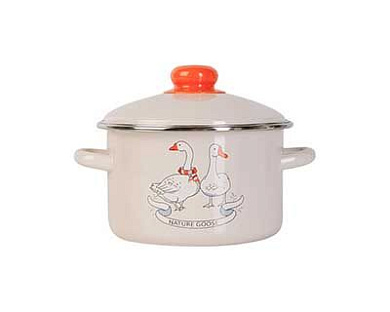 Кастрюля PRIMA COLLECTION Два веселых гуся 2,0л в инд. коробке Эмаль ООО PC101FG20
