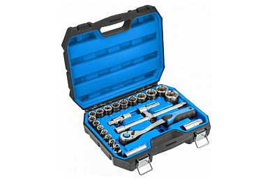 Набор инструментов 1/2" 24 пр, 6-гр,. CrMo Hoegert HT1R410