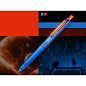 Ручка шариковая автоматическая "Space Up Cyber", 0,7 мм, синий, оранжевый, стерж. синий