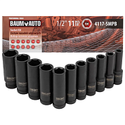 Набор головок ударных глубоких 10-24 мм 1/2'' 6-гр 11 пр BaumAuto BM-4117-5MPB