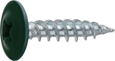 Саморез 4.2х19 мм с прессшайбой, цинк, острый, RAL 6005 150 шт в пласт. конт. Starfix SMP1-39907-150