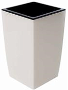 Кашпо для цветов со вставкой ЖАСМИН, 16×16×26см, вставка 15см, светло-серый Гарденпласт 65005