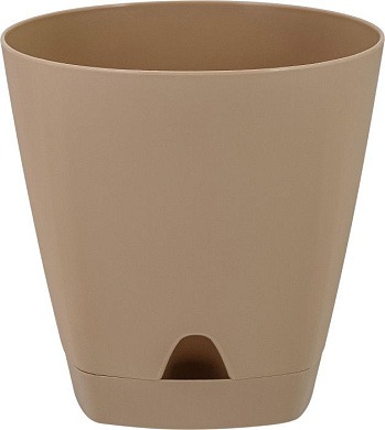 Горшок для цветов AMSTERDAM D 200мм с прикорневым поливом 4 л Молочный Шоколад Пластик Репаблик ING6201МШОК