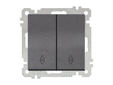 Выключатель проходной 2-клав., скрытый, винт. зажим дымчатый, ELITRA, 10 A, 250 V, IP 20 Mutlusan 2270 404 0295