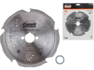Диск пильный 190х30/20 мм по фиброцементу GEPARD GP0909-190