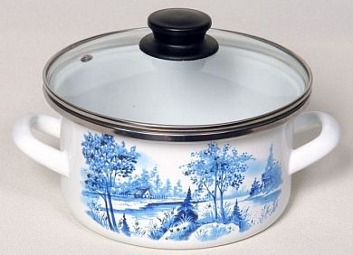 Кастрюля 2,5л (цил.) "Гжель" Сантэкс 1-2225112(Бл)(13)