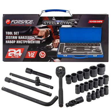 Набор инструментов 24 пр. 1/2'', 6-гр Forsage F-4245B-5MPB