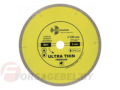 Алмазный круг 230х25,4 мм по керамике сплошн.ультратонкий Hot Press 1.7мм Trio-Diamond UTW506