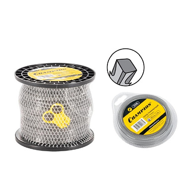 Корд трим. TI-LON 2,4 мм*62 м(зубчатый квадрат)+нож CHAMPION C7112