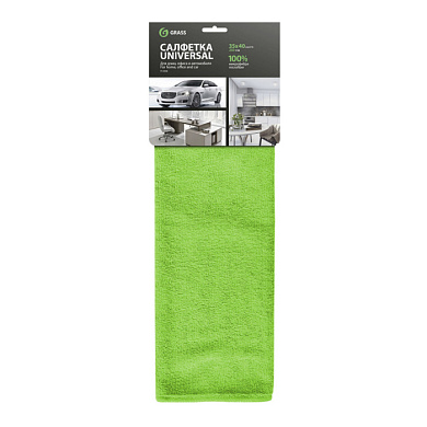 Салфетка из микроволокна "Grass", 250 г/м2, 35x40 см, 1 шт/упак, зеленый