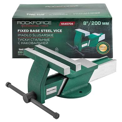 Тиски стальные с наковальней 200 мм RockForce RF-6540708
