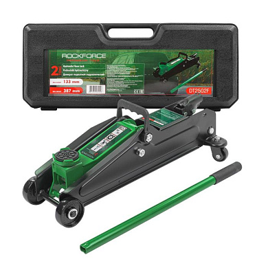 Домкрат подкатной гидравлический 2 т, 133-387 мм, в кейсе RockForce RF-DT2502F