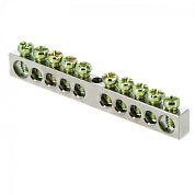 Шина PEN "ноль-земля" (6x9мм) 10 отв, цинк крепеж по центру EKF PROxima sn1-63-10