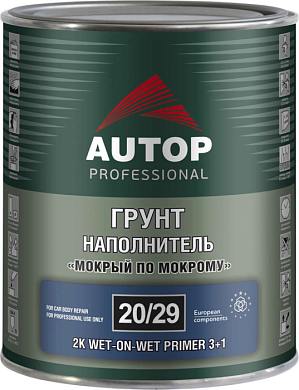 Грунтнаполнитель 2K "мокрый по мокрому" 3+1 серый Банка, 1,0л AUTOP ATP-PR20/29-1/P3