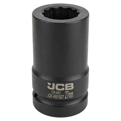 Глубокая ударная головка 27 мм 12-гр 1'' JCB JCB-48810027