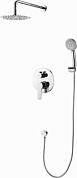 Душевая система встраиваемая со смесителем без излива и тропическим душем, латунь, хром Ledeme L2403-2