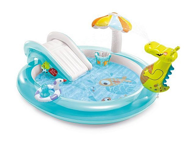 Надувной игровой центр Крокодил, 201х170х84 см, от 2 лет INTEX 57165NP