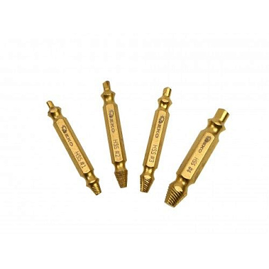 Набор экстракторов двусторонних для извлечения обломанных болтов 4 шт. Geko G38590