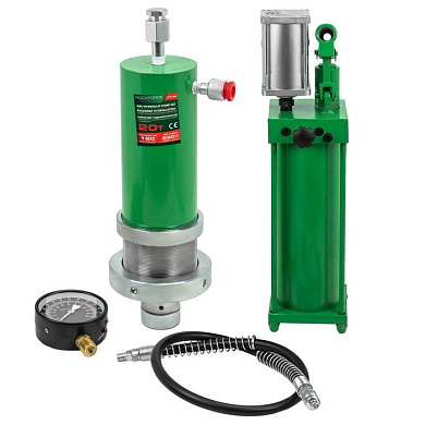 Цилиндр гидравлический 20 т, для пресса в комплекте со станцией гидравлической и манометром RockForce RF-0101-3W
