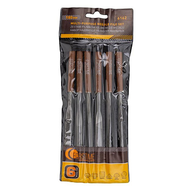 Набор надфилей разнопрофильных 180 мм, 6 пр. FORSTIME FT-6162