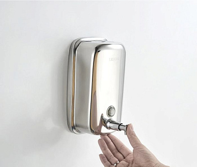 Дозатор жидкого мыла, сталь, хром Ledeme L402