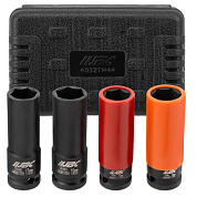 Набор тонкостенных ударных головок 17, 19 мм 1/2'' 6-гр 4 пр JBC JBC-4032TH44