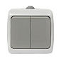 Мурманск Выключатель 2-клавишный 10А IP54 серый EKF EFV10-023-30-54