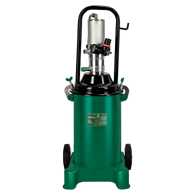 Нагнетатель смазки пневматический перекатной с емкостью 12 л, 50:1, 0-0.85 л/мин, 300-400bar, шланг 4 м RockForce RF-TRH12