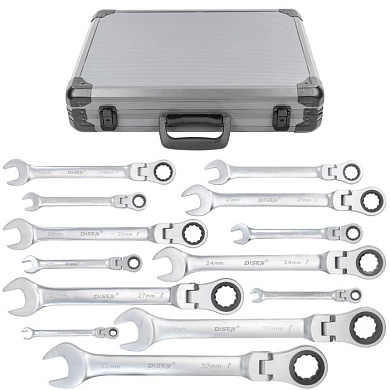 Набор ключей комбинированных трещоточных 13 пр., 8-32 мм DISEN DSL1701F