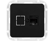 Розетка 1-ая компьютерная, скрытая карбон, Аструм,