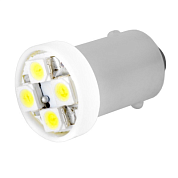 Автолампа диод T8,5 (T4W) 12V 4 SMD BA9s 1-конт Белая комп.10 шт габарит/стоп/салон/номер SKYWAY S08201225